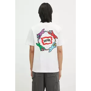 ICECREAM tricou din bumbac Roundabout bărbați, culoarea alb, cu imprimeu, IC24460 imagine