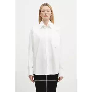 MM6 Maison Margiela camasa din bumbac barbati, culoarea alb, cu guler clasic, relaxed, SH0DT0020 imagine