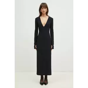 MM6 Maison Margiela rochie culoarea negru, maxi, mulată, S52DG0026 imagine