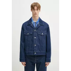 MM6 Maison Margiela geaca jeans culoarea albastru marin, de tranzitie, SH0AM0038 imagine