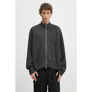 MKI MIYUKI ZOKU cardigan din amestec de lana Mohair Blend Knit Track Jacket barbati, culoarea negru, MOHAIR.BLEND.KNIT.TRACK imagine