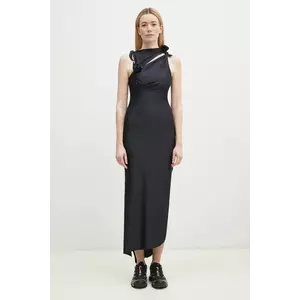 Coperni rochie Asymmetric Flower culoarea negru, maxi, mulată, COPR44545C imagine