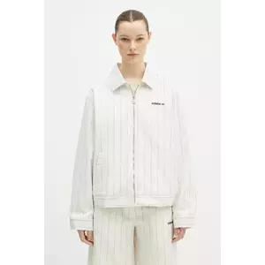 adidas Originals geaca Pinstripe H Jacket culoarea bej, de tranzitie, JJ3476 imagine