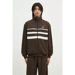 adidas Originals bluză Q12 Monogram Tee bărbați, culoarea maro, cu imprimeu, JP4419 imagine