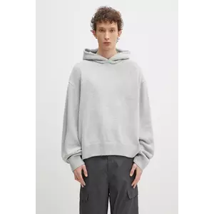 MKI MIYUKI ZOKU pulover din amestec de lana Mohair Blend Knit Hoody barbati, culoarea gri, călduros, MOHAIR.BLEND.KNIT.HOODY imagine