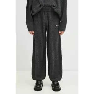 MKI MIYUKI ZOKU pantaloni de trening cu amestec de lână Mohair Blend Knit Wide Leg Joggers barbati, culoarea gri, melanj, MOHAIR.BLEND.KNIT.WIDE. imagine