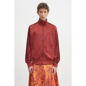 adidas Originals bluza Firebird Tracktop barbati, culoarea bordo, cu imprimeu, JP2545 imagine
