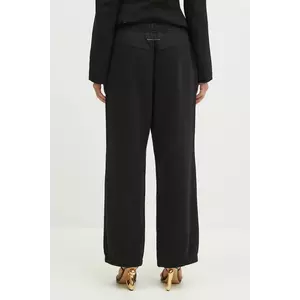 MM6 Maison Margiela pantaloni de trening din bumbac femei, culoarea negru, cu imprimeu, S62KB0227 imagine