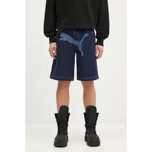 Puma pantaloni scurti din bumbac PUMA X A$AP ROCKY Denim Short culoarea albastru marin, 631066 imagine
