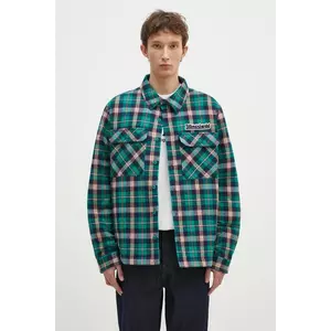 Billionaire Boys Club geacă cu aspect de cămașă Padded Check Overshirt culoarea verde, de tranzitie, oversize, B24430 imagine