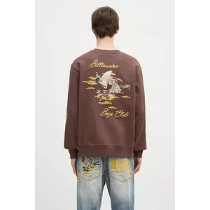 Billionaire Boys Club hanorac de bumbac Duck Embroidered Crewneck bărbați, culoarea maro, cu imprimeu, B24441 imagine