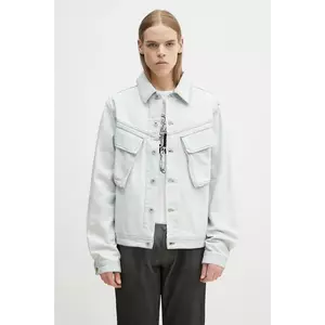 Marcelo Burlon geacă din denim Bleach Denim Cargo Jacket Light Blue No de tranzitie, CMYE01HS25DEN0014000 imagine