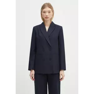 A.P.C. sacou din bumbac veste lucy culoarea bleumarin, cu doua randuri de nasturi, uni, COHFU.F03212 imagine