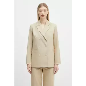 A.P.C. sacou din bumbac veste lucy culoarea bej, cu doua randuri de nasturi, uni, COHFU.F03212 imagine