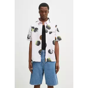 ICECREAM cămașă din bumbac Scoop Ss Shirt bărbați, culoarea roz, cu guler clasic, relaxed, IC25116 imagine