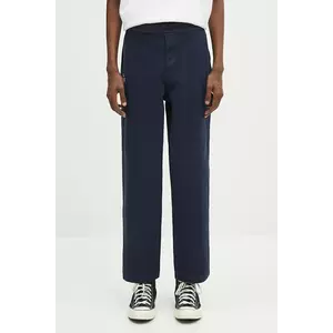 Evisu pantaloni de bumbac Classic Worker Chino culoarea bleumarin, drept, 2ESHTM5PT1063 imagine