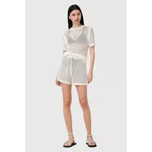 AllSaints pantaloni scurți PALOMA culoarea alb, uni, high waist, W076TC imagine