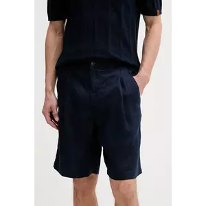 United Colors of Benetton pantaloni scurți din in culoarea bleumarin, 4AGHU900Z imagine