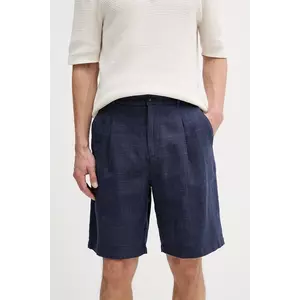 United Colors of Benetton pantaloni scurți din in culoarea bleumarin, 43B3U9010 imagine