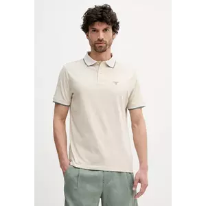 United Colors of Benetton tricou polo din in culoarea bej, uni, 115GK301G imagine