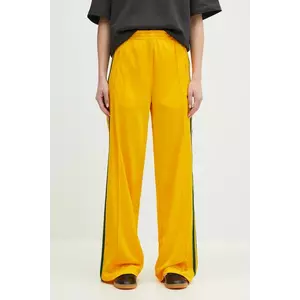 adidas Originals pantaloni de trening Firebird femei, culoarea galben, cu imprimeu, JP2316 imagine