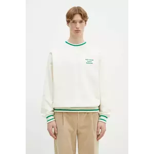 Drôle de Monsieur hanorac de bumbac Le Sweatshirt Slogan Sport bărbați, culoarea bej, cu imprimeu, F-SW140-CO127-CM imagine
