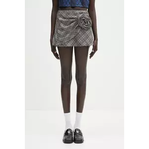 AMBUSH fusta de lana Check Rose Skirt culoarea gri, mini, evazati, 12115390 imagine