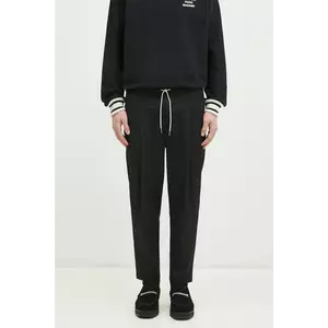 Drôle de Monsieur pantaloni din lână Le Pantalon Cropped bărbați, culoarea negru, drept, PERM-BP167-PL127-BL imagine