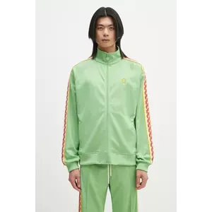 Drôle de Monsieur bluză La Track jacket Tresse barbati, culoarea verde, cu imprimeu, G-SJ007-PL135-AV imagine