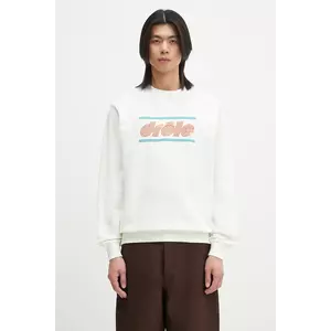 Drôle de Monsieur hanorac de bumbac Le Sweatshirt Pique Tennis barbati, culoarea alb, cu imprimeu, G-SW164-CO162-OW imagine