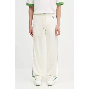 Drôle de Monsieur pantaloni de trening Le Track Pants Tresse barbati, culoarea bej, cu imprimeu, G-SP007-PL135-OW imagine