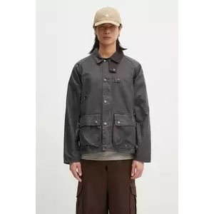 Barbour jachetă cerată Utility Spey Wax culoarea gri, de tranziție, MWX2287 imagine