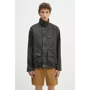 Barbour jachetă cerată Utility Spey Wax culoarea verde, de tranziție, MWX2287 imagine