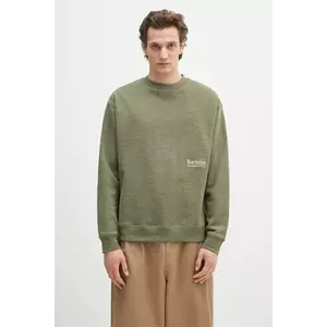Barbour bluză Barbour Calton OS Fit Crew Sweatshirt bărbați, culoarea verde, melanj, MOL0676 imagine