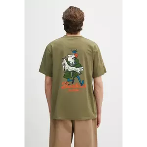 Barbour tricou din bumbac Barbour Regence OS Fit Graphic T-Shirt bărbați, culoarea verde, cu imprimeu, MTS1402 imagine