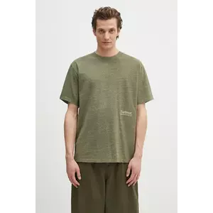 Barbour tricou Barbour Calton Linen Blend OS Fit T-Shirt culoarea verde, cu imprimeu, MTS1404 imagine