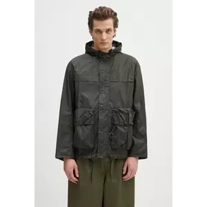 Barbour geacă Barbour Modified Durham Wax Jacket culoarea verde, de tranzitie, oversize, MWX2448 imagine