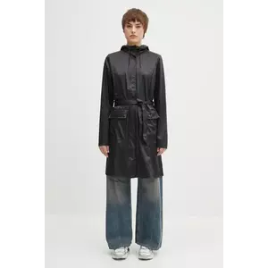 Rains geacă Curve Long Jacket W3 culoarea negru, de tranzitie, 18130.84 imagine