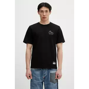 Evisu tricou din bumbac Logo EMB SS culoarea negru, cu imprimeu, 2ESHTM5TS1137 imagine
