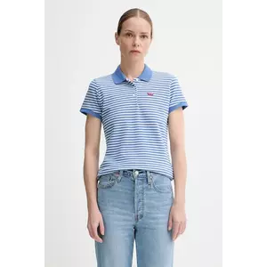 Levi's tricou polo femei, culoarea albastru, 52599 imagine
