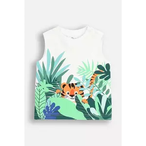 Coccodrillo tricou culoarea alb, cu imprimeu, TROPICAL STORY BOY NEWBORN imagine