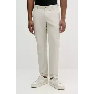 Karl Lagerfeld pantaloni din amestec de in culoarea bej, cu fason cargo, 552030.255038 imagine