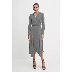 Elisabetta Franchi rochie culoarea negru, midi, evazată, AB86552E2 imagine