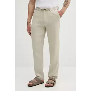 Lindbergh pantaloni din amestec de in culoarea bej, drept imagine