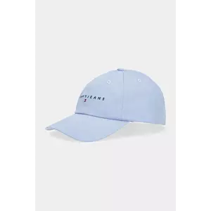 Tommy Jeans șapcă de baseball din bumbac culoarea galben, cu imprimeu, AW0AW16868 imagine