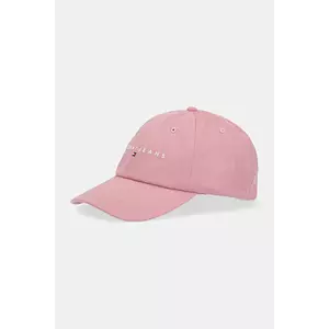 Tommy Jeans șapcă de baseball din bumbac culoarea galben, cu imprimeu, AW0AW16868 imagine