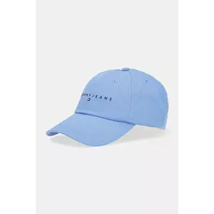 Tommy Jeans șapcă de baseball din bumbac 0 culoarea maro, cu imprimeu, AM0AM12958 imagine