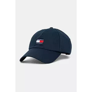 Tommy Jeans șapcă de baseball din bumbac culoarea maro, cu imprimeu, AM0AM12933 imagine