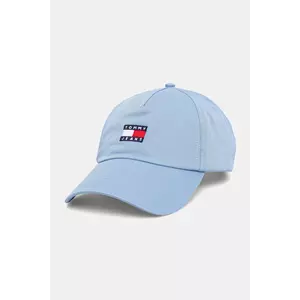 Tommy Jeans șapcă de baseball din bumbac culoarea bej, cu imprimeu, AW0AW16991 imagine