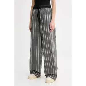 MMC STUDIO pantaloni culoarea bej, drept, high waist, NABIL.NEO imagine